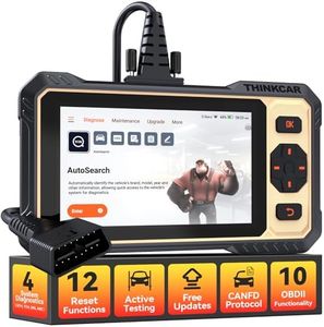 OBD2 Diagnostic Scanner, ThinkScan 662 Car Scanner with 12 Reset Services + 4 System Diagnostics (ECM/TCM/SRS/ABS), Active Testing Auto Tool, CANFD Protocol, Free Lifetime Updates