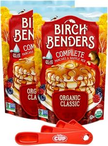 Birch Benders Organic Classic Pancake and Waffle Mix, 16 oz (Pack of 2) with By The Cup Swivel Spoons