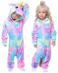 Colorful Unicorn Onesie Pajamas Animal Costume Halloween Cosplay Unisex Xmas Gifts for Kids