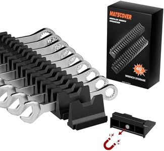 40PCS Magnetic Wrench Organizer Wrench Holder - Wrench Tool Organizers for Tool Drawer Storage, Wrench Storage Set with Metric & SAE Label, Wrench Rack Tool Gift for Professional Mechanics Men, Black