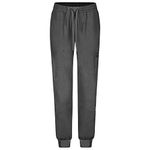 B-well Ricci Scrub Trousers Womens Jogger Scrub Bottoms 7 Pockets Scrub Pants Spandex Anti-Wrinkle, Grey Melange, XL