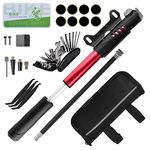 Qoosea Bike Repair Tool Kit 16 in 1 Bicycle Repair Tool 120 Psi Mini Bicycle Pump, Tyre Levers & Self Adhesive Tube Patch, Practical Gift