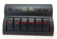 Marine Boat SPLASHPROOF Switch Panel 6 Gang with LED Indicator Rocker AUTO FUSES