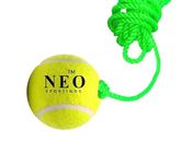 Neo Soft-Medium Hanging Tennis Ball - 3.5 mtrs Rope (1) - with Two Knots, Nylon, Green