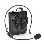 Portable Loudspeaker Rechargeable Mini Voice Amplifier with Wired Microphone Headset Waistband Megaphone Voice Booster Supports MP3 Format Audio for Teachers, Training, Guide