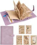 Travel Jewelry Binder Organizer Storage Book - Jewelry Boxes PU Leather Organizer Case with Zipper Velvet Pouches for Women Gifts - Pale Lilac