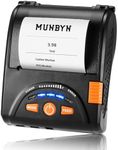 MUNBYN Bluetooth Receipt Printer, 58mm Mini Wireless POS Receipt Printer 2" Mobile Thermal Printer Leather Belt Printer Small Business Restaurant, Sales ESC/POS, Portable Receipt Printer for Android