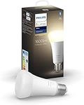 Philips Hue White LED Smart Light Bulb 1 pack [E27 Edison Screw] 100W equivalent, with Bluetooth, Works with Alexa, Google Assistant and Apple Homekit.