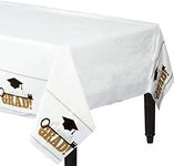 Amscan Key To Success Graduation Party Table Cover (Pack Of 3), Multicolor, 104" X 52"