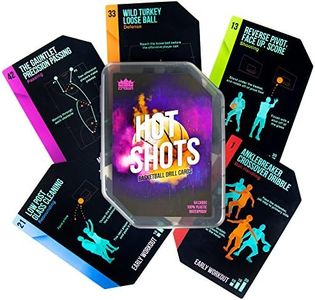 Hot Shots Basketball Drill Cards | 64 Waterproof Plastic Cards | Includes 45 Guided Drills, 9 Archetype Workouts, 5 Games, & 5 Info Cards | Great for Skills Training & Coaching in Youth & Adult Sports