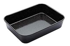 MasterClass MCVITHB2 Vitreous Enamel Roasting Tin, Induction Safe 1mm Steel with Scratch Resistant Coating, Medium (34 x 26cm), Black