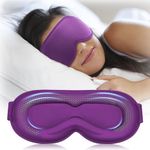 Camping Essentials Weighted Eye Mask: 3D Contoured Sleep Mask for Eyelash Extension - Soft Breathable Memory Foam,Blindfold for Home,Plane,Car,Travel Accessories（Purple)