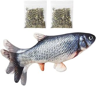 Catnip Giocattoli Elettrico per Gatti, 30CM Peluche Simulazione Pesce Giocattolo, Realistico a Forma di Pesce Giocattolo, Divertenti animali interattivi Forniture Recargable USB, Chew Bite per Gatto