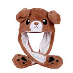 YEKEYI Ear Moving Jumping Rabbit Hat Animal Hat Pop Up Ears Plush Bunny Hat Cap for women Girls