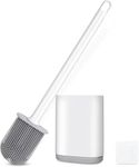 Homedics-ToiletBrush,Silicone Water Drop Toilet Brush and Holder Set, Wall Mounted Deep Cleaning Toilet Bowl Brush for Bathroom ToiletBrush and Holder Set (1, Toilet Brush)