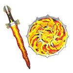 Liontouch Flame Toy Sword & Shield for Kids | Medieval Pretend Play Set in Foam for Children with Roaring Fire Theme | Safe Weapons & Battle Armor for Dress Up, Cosplay & Costumes
