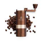 VSSL Java G25 Coffee Manual Coffee Grinder, Up to 25 Gram Capacity, Stainless Steel Conical Burr, Bronze