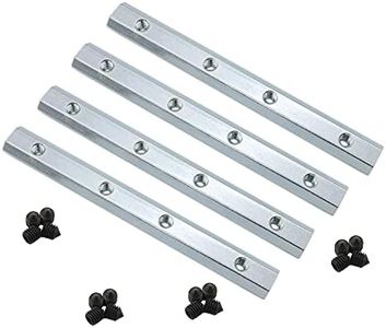 4 Pack 4545 Series Aluminum Profile Straight Line Connector,TTZEZE Length 180mm/7'' Carbon Steel Zinc Plating Bracket Fastener with M8 Screw,for T Slot 8mm Aluminum Extrusion Profile Connect Parts