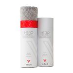 VOLO Hero Nanoweave Hair Towel, Super Absorbent, Ultra-Soft, Fast Drying | Reduce Dry Time by 50%, Large Premium Wrap Towel, Sustainable Bag Packaging, Anti-Frizz, Anti-Breakage, Hands-Free Luna Gray