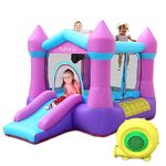 AirMyFun Toddler Bounce House with Blower for Kids 3-8, Inflatable Bouncy Jumping Castle with Slide, Indoor/Outdoor Pink Bouncer House, 82011B