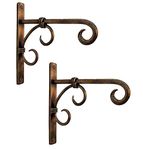 Wood Art Store Wall Lantern Hanger And Plant Hook for Bird Feeders Wall Planter Hook Flower Pot Wind Chime Lanterns Hanger Antique Design Golden (Design 2)