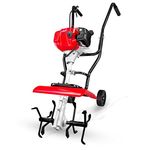 DVI 52CC 2 Stroke AIR Cooled Petrol Engine Mini Power Tiller| with Cultivator Attachment for Weeding in All Types of Agriculture Crops, Fruits and Vegetables with Metal Carbon Blades