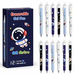 FunBlast Erasable Gel Pens – Pack of 12 Pcs Space Theme Gel Pen with 0.5mm Tip, Smooth Writing Erasable Pens with Magic Eraser for School, Office & Home Use