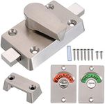 Toilet Door Lock, Cubicle Door Lock with Indicator Latch Indicating Lock for Toilet Cubicles Privacy Bolt Bathroom Public Toilet Lock Latch Vacant Engaged + Screws