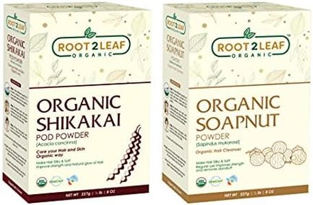 Root2Leaf Organic Pack of 2 Soapnut & Shikakai Powder For Natural Hair Color And Repairs Damage Hair for Men and Women (227 Gms)