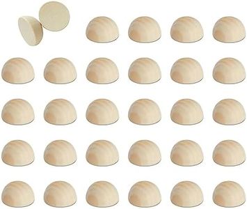 Juvale Split Wood Balls - 30-Pack Unfinished Half Wooden Balls, Mini Hemisphere, Half Craft Balls for DIY Projects, Kids Arts and Craft Supplies, 1.5 Inches Diameter
