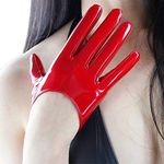 DooWay Short Red Leather Gloves Wom