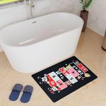 Kuber Industries Disney Mickey Teams Bathmat | Anti Skid Bathroom Mat | Rubber, Polyester Floor Mat for Home | Quick-Drying Non-Slip Bathroom Rug | HY021 | Black