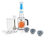 Braun MultiQuick Spiralizer and Hand Blender - MQ5064 - World's First Technology - Variable Speed - Includes 3 cutting blades, 1 blending wand, 5 cup chopper and blender, White