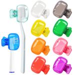 SYEYCW 10 Pcs Toothbrush Covers Head Cap, Plastic Toothbrush Head Cover, Toothbrush Protector Clip for Family, Tooth Brush Travel Case Compatible with Manual and Electric Toothbrush, for Home, Travel