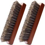 Shoe Brush, Set Hand Scrubbing Brush Horse Hair Brushes Shine Buff Polish Cleaner Brush Kit for Shoes Boots Coats Sofa Sneakers Trainers Wooden Household Scrub 100% Horsehair 2 Pieces