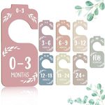 8Pcs Wooden Baby Closet Dividers, Baby Cloth Sorting Tags Organizers Newborn Wardrobe Dividers for Baby Clothes Sorting & Nursery Decor - KAMHBE (8 PCS Color)