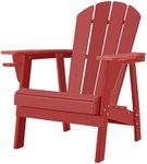 Adirondack Chairs, HDPE All-Weather Adirondack Chair, Fire Pit Chairs (1, Red)