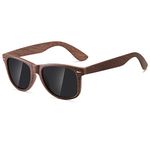 Kimorn Polarized Sunglasses Unisex Square Frame Horn Rimmed 80's Retor Glasses K0300 (Imitation wood grain)