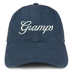 Trendy Apparel Shop Gramps Embroidered Soft Crown 100% Brushed Cotton Cap, Navy, One Size