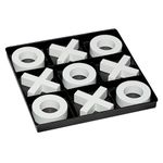 Deco 79 Modern Wood Square Game Set, 12" x 12" x 1", Black