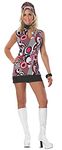 Delicious of NY D19008 60s Costume, Pink/Black, XS