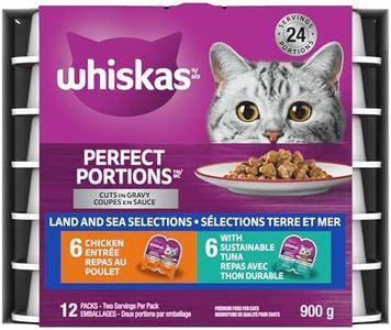 WHISKAS Perfect Portions Wet Cat Food Cuts in Gravy - Chicken & Tuna - 75g (12 Pack)