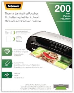 Fellowes Thermal Laminating Pouches, Letter Size Sheets, 5mil 200pk, Clear (5743601)