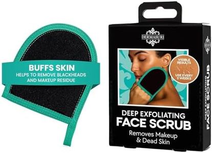 Dermasuri Deep Exfoliating Glove for Face - Exfoliating Mitt Face Scrub and Dead Skin Remover - Face Scrubber for Men & Women - Face & Neck Skincare - Face Exfoliator Tool - Shower & Dry Use (1 Pack)