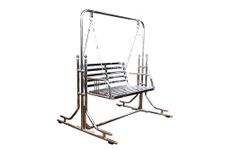 VNF Stainless Steel Silver 2-Seater Swing Jhula with Stand - 350Kg Capacity | Indoor & Outdoor Garden Porch Swing | Sturdy, Portable and Durable Jhula for Home Balcony - S1-030