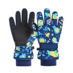 FAYHIJUN Waterproof Kids Gloves Winter Cold Weather Mittens thermal Snow Cycling Ski Glove Age1-13 for Boys Girls Kid Boy toddler Girl Children Outdoor Sport (Indigo, M（Age7-9）)