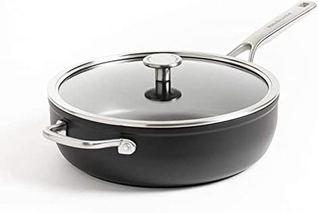 KitchenAid Skillet 28cm/4.6 L Stew Pan with Stainless Steel Handle and Lid, High Strength Aluminium, Induction Oven and Dishwasher Safe, Black