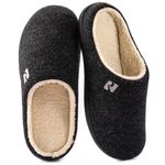 RockDove Men's Sherpa Lined Memory Foam Clog Slipper, Size 13-14 US Men, Black