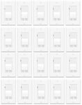 Dimmer Light Switch,Greencycle 20PK 3 Way Dimmer Switch for Dimmable 150W LED CFL Light,600W Halogen and Incandescent,15A 120V,Neutral Wire Not Required,Residential/Commercial,ETL Listed