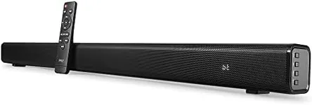 Pyle 32" 2.0 Channel Soundbar Speaker - Convertible Wireless Bluetooth Audio Speaker for TV, Optical & AUX Input, LED Lights, Coaxial & RCA Cables, Built-in Class D Stereo Power Amplifier